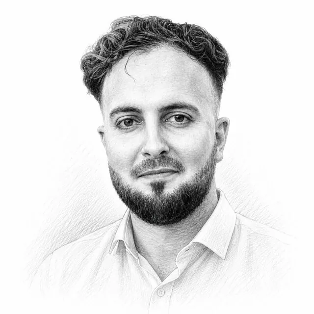 Gezeichnetes Porträt von Karim Lahmidi