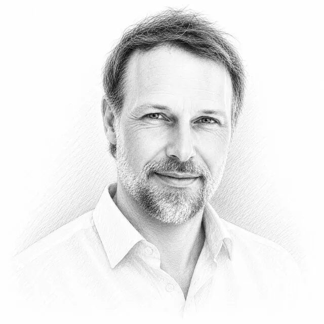 Gezeichnetes Porträt von Dennis Cigale